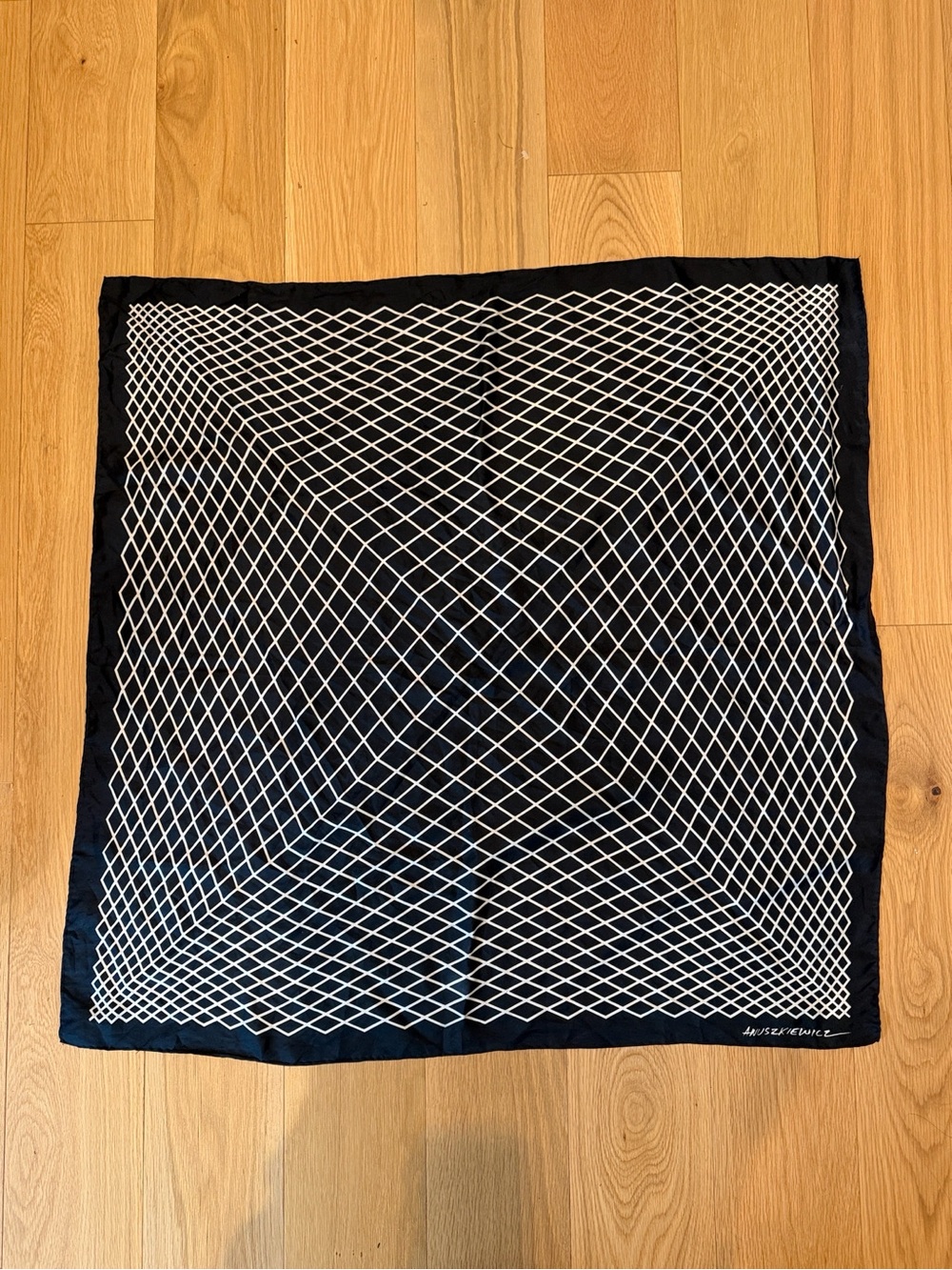 Vintage 1970’s Richard Anuszkiewicz Op Art Silk Scarf